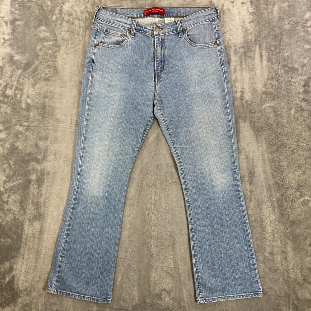Levi's 515 Nouveau Boot Cut Stretch Jeans Women's Size 12 Mis S  Blue Light Wash